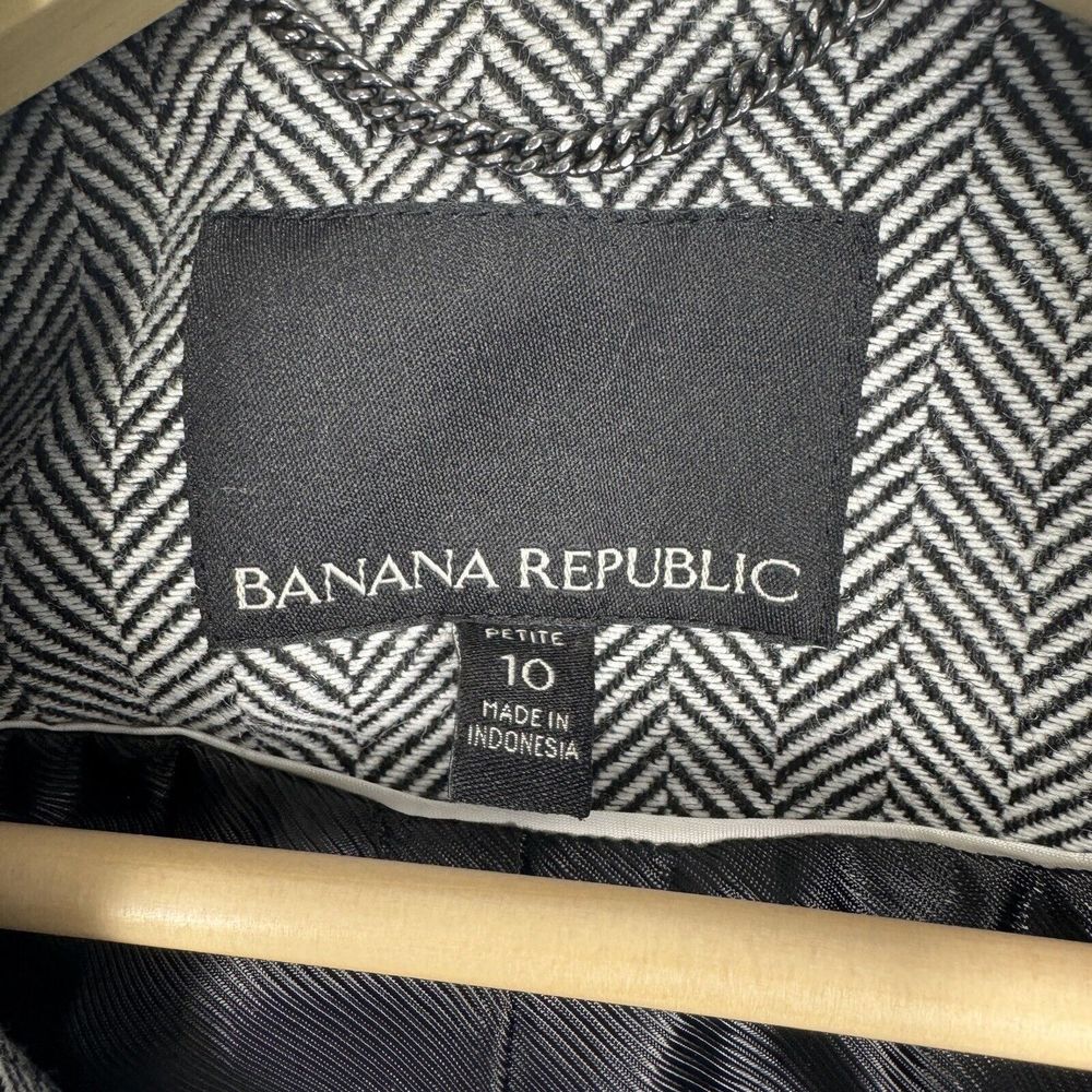 Banana Republic Wool Blend Twill Jacket Womens Petite Size 10 Zip Dress Jacket - Picture 10 of 14